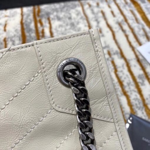 Replica YSL Fake Saint Laurent Medium Niki Shopping Bag In White Leather 6