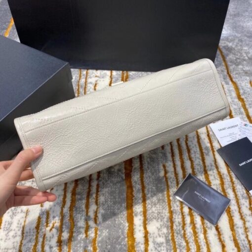 Replica YSL Fake Saint Laurent Medium Niki Shopping Bag In White Leather 7