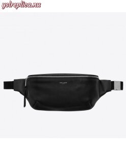 Replica YSL Fake Saint Laurent Classic Belt Bag In Soft Black Leather