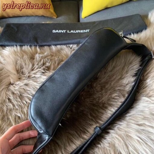 Replica YSL Fake Saint Laurent Classic Belt Bag In Soft Black Leather 4