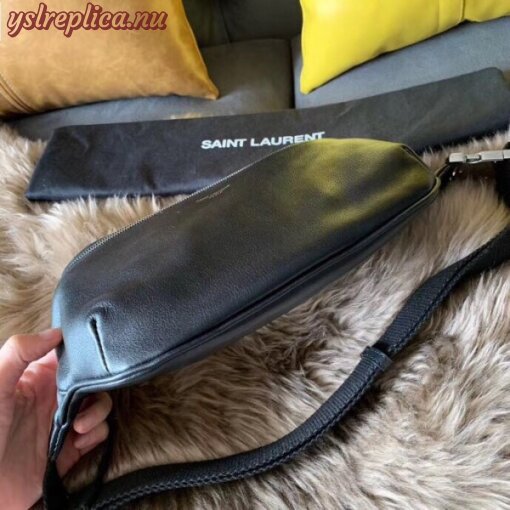 Replica YSL Fake Saint Laurent Classic Belt Bag In Soft Black Leather 6