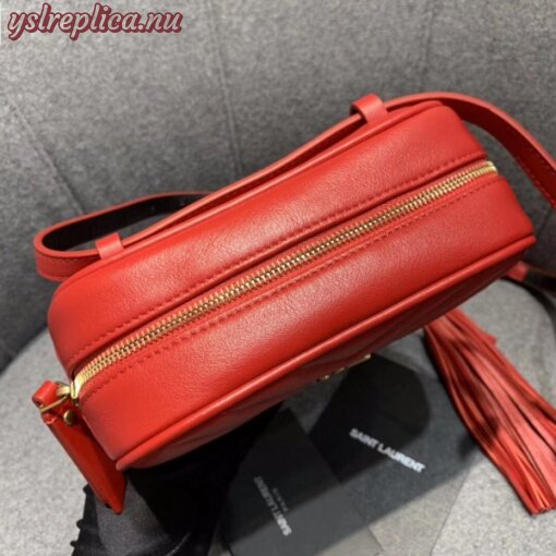 Replica YSL Fake Saint Laurent Lou Belt Bag In Red Matelasse Leather 2