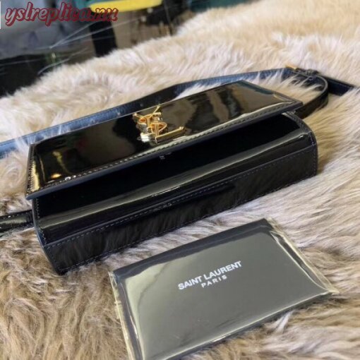 Replica YSL Fake Saint Laurent Black Patent Kate Belt Bag 4