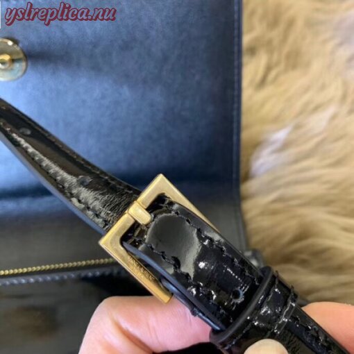Replica YSL Fake Saint Laurent Black Patent Kate Belt Bag 7