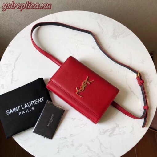Replica YSL Fake Saint Laurent Red Kate Belt Bag 3