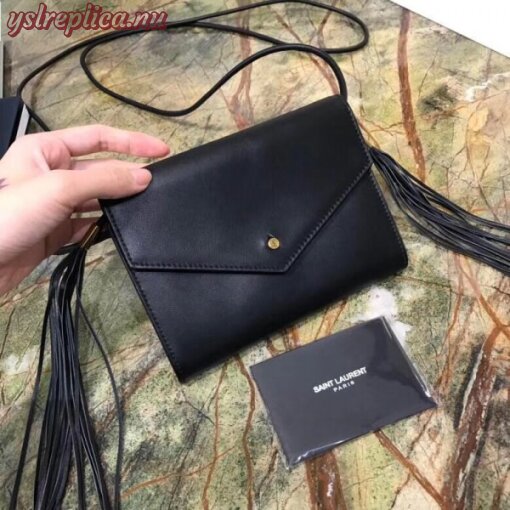 Replica YSL Fake Saint Laurent Black Envelope Belt Bag 2