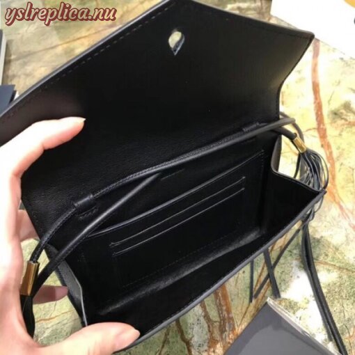 Replica YSL Fake Saint Laurent Black Envelope Belt Bag 7