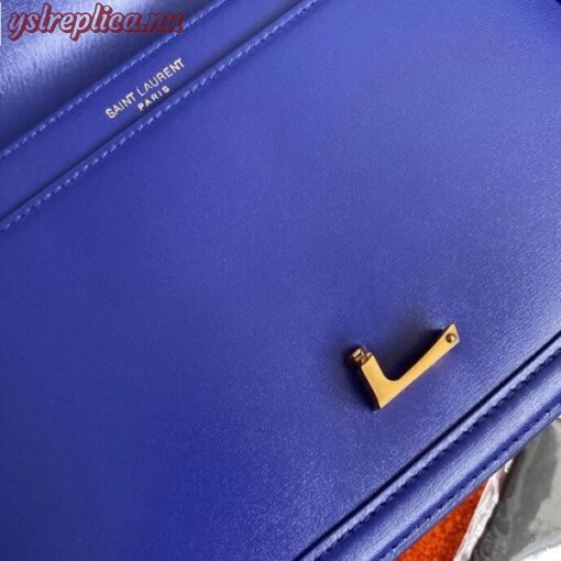 Replica YSL Fake Saint Laurent Solferino Medium Bag In Blue Box Calfskin 3
