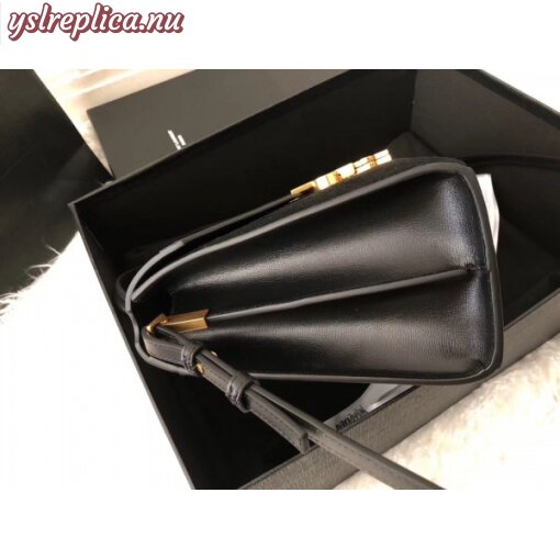 Replica YSL Fake Saint Laurent Cassandra Medium Bag In Black Suede 5