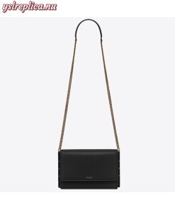 Replica YSL Fake Saint Laurent Zoe Bag In Black Calfskin