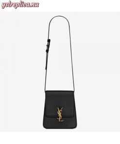 Replica YSL Fake Saint Laurent Kaia North South Bag In Black Leather