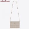 Replica YSL Fake Saint Laurent Victoire Chain Bag In Ivory Crinkled Leather