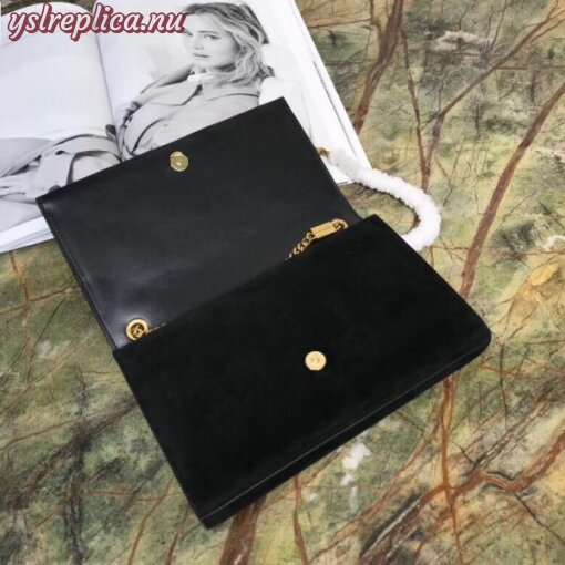 Replica YSL Fake Saint Laurent Medium Kate Bag In Black Suede And Studs 5