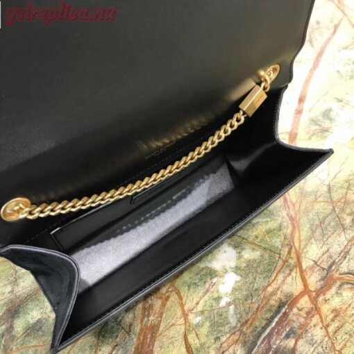 Replica YSL Fake Saint Laurent Medium Kate Bag In Black Suede And Studs 8