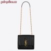 Replica YSL Fake Saint Laurent Large Vicky Bag In Black Patent Leather