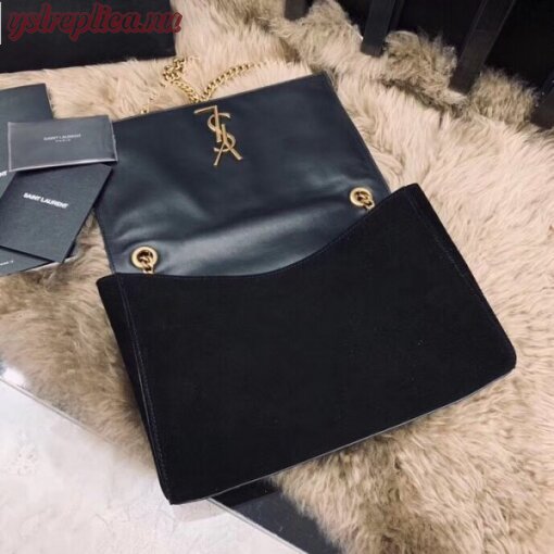 Replica YSL Fake Saint Laurent Kate Medium Reversible Black Bag 4