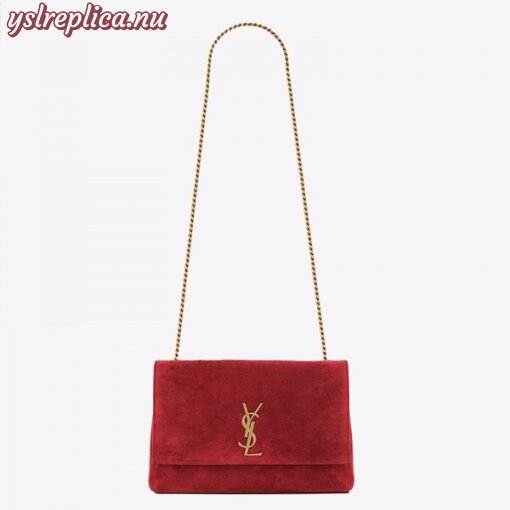 Replica YSL Fake Saint Laurent Kate Medium Reversible Eros Red Bag 8