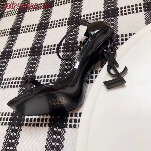 Replica YSL Fake Saint Laurent Opyum 110 Sandals In Black Palent Leather 6