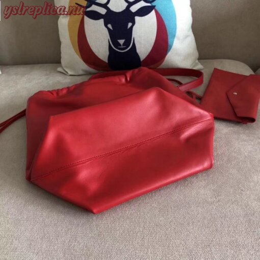 Replica YSL Fake Saint Laurent Red Teddy Drawstring Bag 7