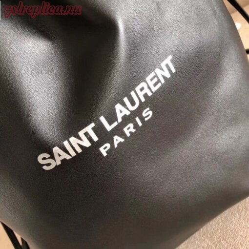 Replica YSL Fake Saint Laurent Black Teddy Drawstring Bag 6