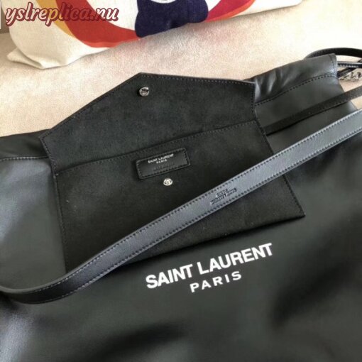 Replica YSL Fake Saint Laurent Black Teddy Drawstring Bag 7