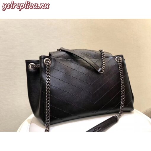 Replica YSL Fake Saint Laurent Medium Nolita Bag In Black Vintage Leather 8