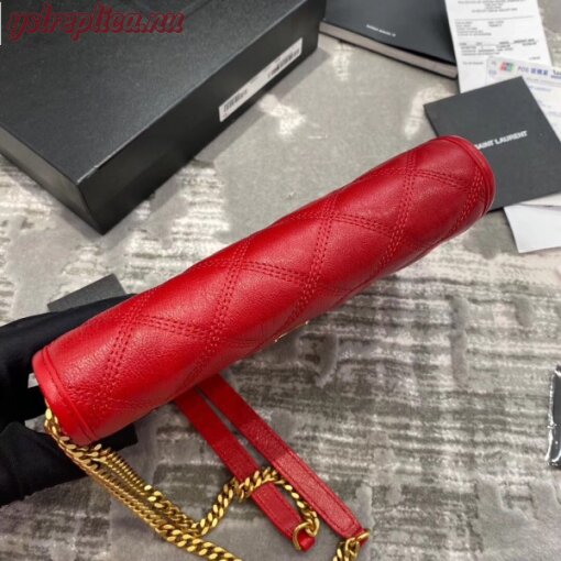 Replica YSL Fake Saint Laurent WOC Becky Chain Wallet In Red Lambskin 8
