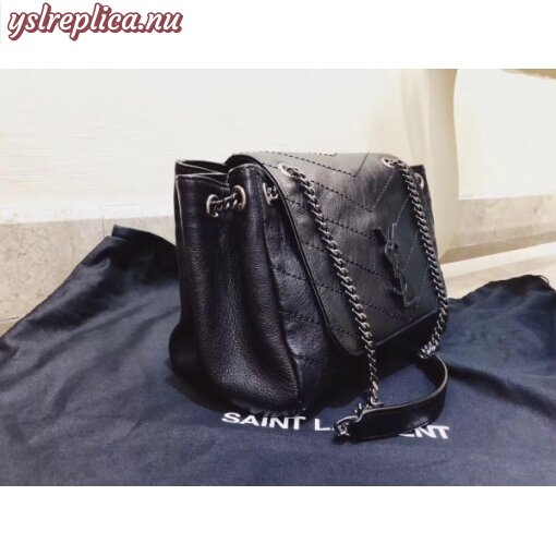 Replica YSL Fake Saint Laurent Small Nolita Bag In Black Vintage Leather 4
