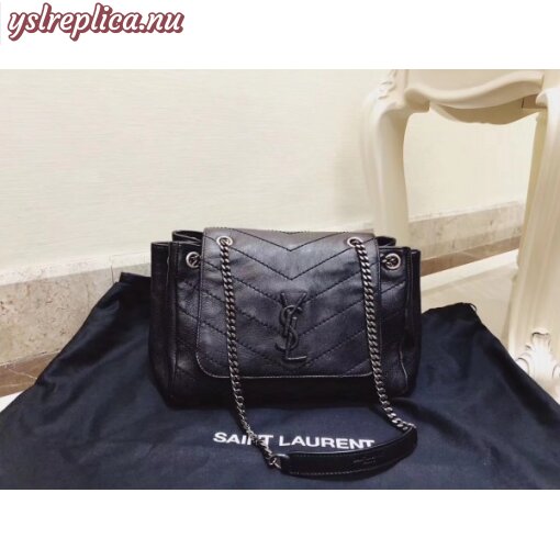 Replica YSL Fake Saint Laurent Small Nolita Bag In Black Vintage Leather 8