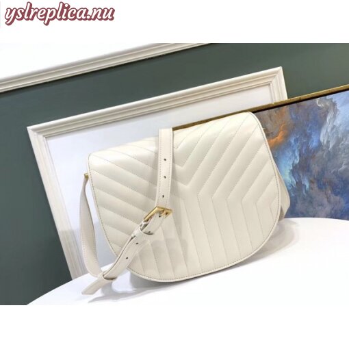 Replica YSL Fake Saint Laurent Joan Satchel In White Y Quilted Leather 9