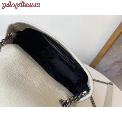 Replica YSL Fake Saint Laurent WOC Niki Chain Wallet In White Crinkled Leather 6