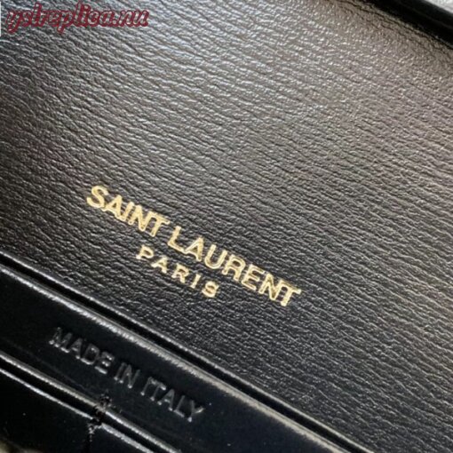 Replica YSL Fake Saint Laurent WOC Sulpice Chain Wallet In Black Calfskin 6