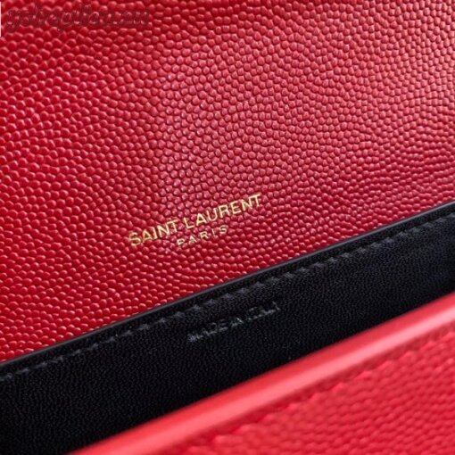 Replica YSL Fake Saint Laurent WOC Uptown Chain Wallet In Red Leather 4
