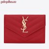 Replica YSL Fake Saint Laurent WOC Cassandra Chain Wallet In Red Leather 11