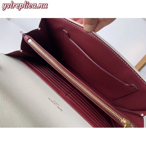 Replica YSL Fake Saint Laurent WOC Cassandra Chain Wallet In White Leather 6