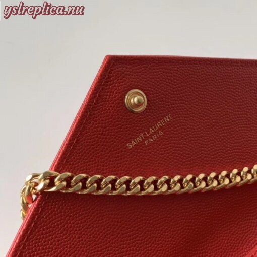 Replica YSL Fake Saint Laurent WOC Monogram Chain Wallet In Red Leather 3