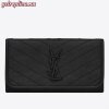 Replica YSL Fake Saint Laurent Large Monogram Flap Wallet In Red Grained Leather 12