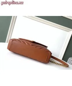 Replica YSL Fake Saint Laurent College Medium Bag In Brown Matelasse Leather 2