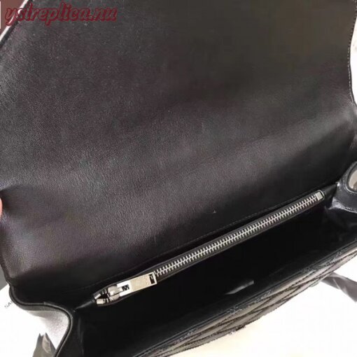 Replica YSL Fake Saint Laurent Black Large Stitched Diamond Matelasse College Bag 7