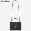 Replica YSL Fake Saint Laurent Black Large Stitched Diamond Matelasse College Bag 11