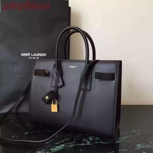 Replica YSL Fake Saint Laurent Small Sac De Jour Bag In Black Leather 2