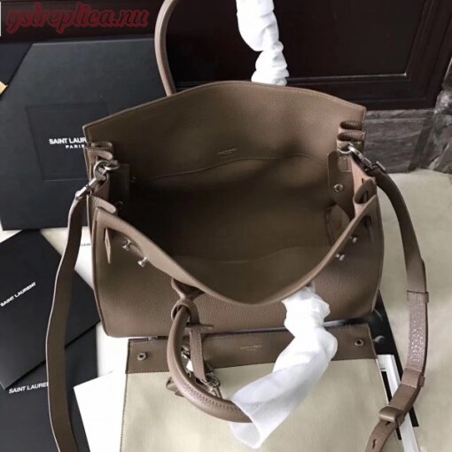 Replica YSL Fake Saint Laurent Small Sac de Jour Souple Bag In Taupe Grained Leather 8