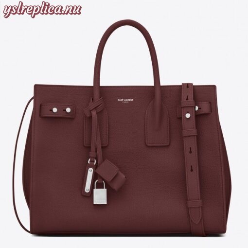 Replica YSL Fake Saint Laurent Small Sac de Jour Souple Bag In Ruby Grained Leather 5