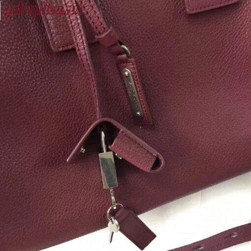 Replica YSL Fake Saint Laurent Small Sac de Jour Souple Bag In Ruby Grained Leather 7