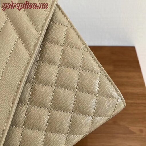 Replica YSL Fake Saint Laurent Medium Envelope Bag In Beige Grained Leather 10