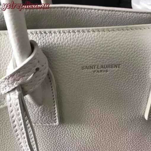 Replica YSL Fake Saint Laurent Baby Sac de Jour Souple Bag In White Grained Leather 5