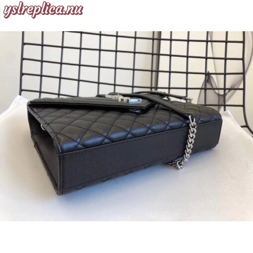 Replica YSL Fake Saint Laurent Medium Envelope Bag In Noir Grained Leather 6