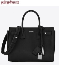 Replica YSL Fake Saint Laurent Baby Sac de Jour Souple Bag In Black Grained Leather