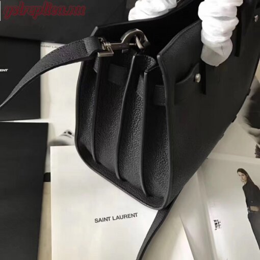 Replica YSL Fake Saint Laurent Baby Sac de Jour Souple Bag In Black Grained Leather 6