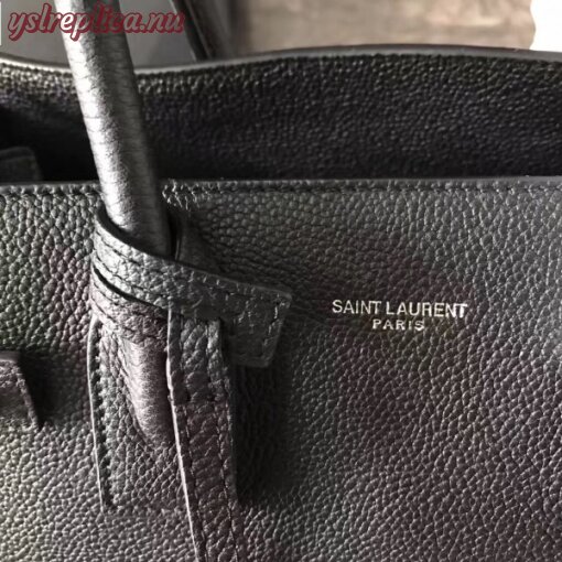 Replica YSL Fake Saint Laurent Baby Sac de Jour Souple Bag In Black Grained Leather 7